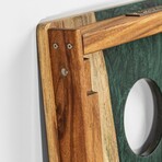 Live Edge Resin Cornhole Boards // Emerald Green with Pearl