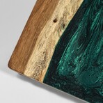 Live Edge Resin Cornhole Boards // Emerald Green with Pearl