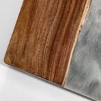 Live Edge Resin Cornhole Boards // Gray + White with Pearl