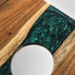 Live Edge Resin Cornhole Boards // Emerald Green with Pearl