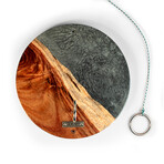 Live Edge Acacia Wood Resin Hook + Ring // Gray/White with Pearl