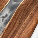 Live Edge Resin Cornhole Boards // Gray + White with Pearl