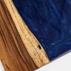Live Edge Resin Cornhole Boards // River Blue with Pearl