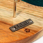 Live Edge Acacia Wood Resin Hook + Ring // Emerald Green with Pearl