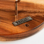 Live Edge Acacia Wood Resin Hook + Ring // Orange/Green with Pearl