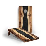 Live Edge Resin Cornhole Boards // Black