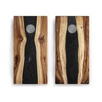 Live Edge Resin Cornhole Boards // Black