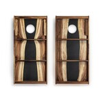 Live Edge Resin Cornhole Boards // Black