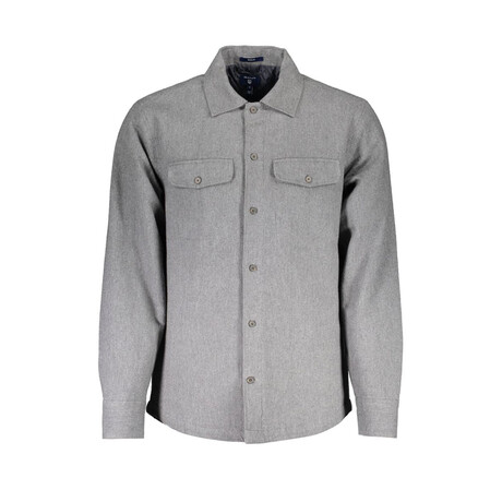 Nico Long Sleeve Italian Collar Shirt // Gray (S)