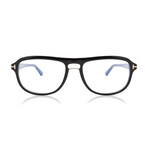 Men's Geometric Blue Light Blocking Glasses // Shiny Black
