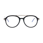 Men's Pilot Frame Blue Light Blocking Glasses // Black + Shiny Palladium