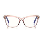 Women's Square Blue Light Blocking Glasses // Shiny Transparent Lilac