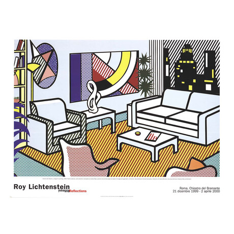Roy Lichtenstein // Interior with Skyline, Collage for Painting // 2000 Offset Lithograph