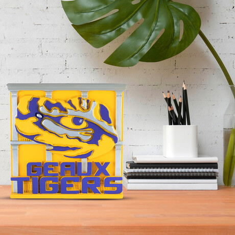 LSU Tigers // "GEAUX TIGERS" Desk Ornament