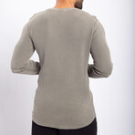 Long Sleeve Waffle Top // Dark Olive (L)