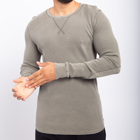 Long Sleeve Waffle Top // Dark Olive (S)