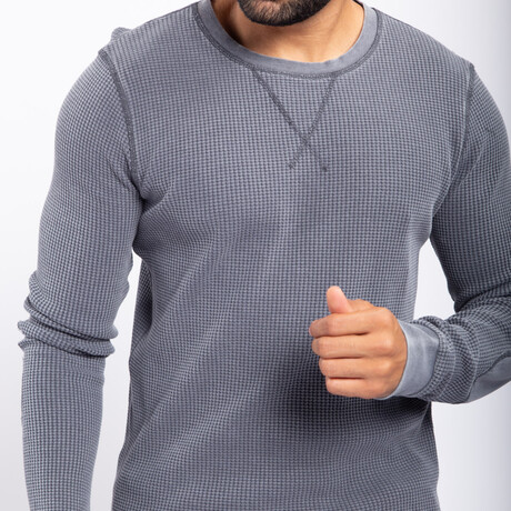 Long Sleeve Waffle Top // Black (S)