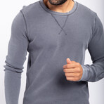 Long Sleeve Waffle Top // Black (XL)