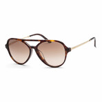 Women's PR13WSF-2AU3D0-57 Sunglasses // Tortoise + Brown-Gray Gradient