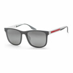 Men's Linea Rossa PS04XSF-04S04L-56 Polarized Sunglasses // White-Gray Rubber + Polar Gray Mirror