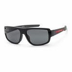 Men's Linea Rossa PS03WSF-DG006F-66 Sunglasses // Black Rubber + Dark Gray
