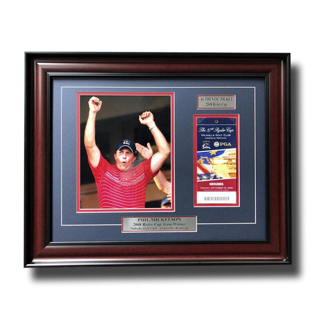 Phil Mickelson // Authentic 2008 Ryder Cup Ticket Collage // Framed