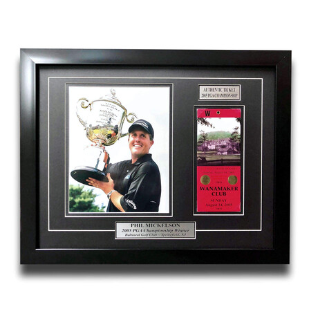 Phil Mickelson // Authentic 2005 PGA Championship Ticket Collage // Framed