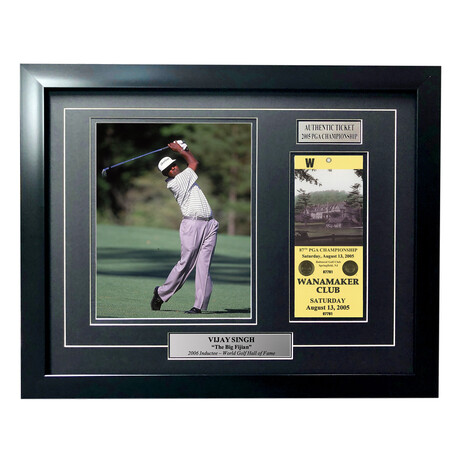 Vijay Singh // Authentic 2005 PGA Championship Ticket Collage // Framed