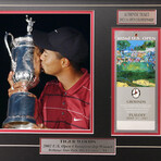 Tiger Woods // Authentic 2002 U.S. Open Ticket Collage // Framed