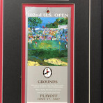 Tiger Woods // Authentic 2002 U.S. Open Ticket Collage // Framed