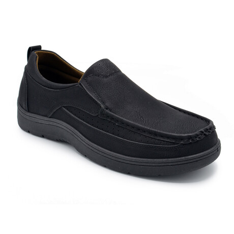 Aston Marc Mens Comfort Slip-On Shoes // Black, Black (8 M)