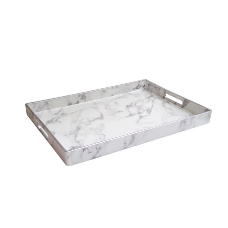 Marble White Tray With Handle
