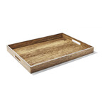 Poplar Finish Tray With White Rim