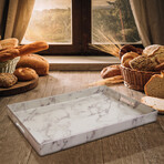 Marble White Tray With Handle