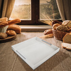 Tray With Gold Handles (White & Green)