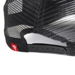 Circle Logo Trucker // Black + White