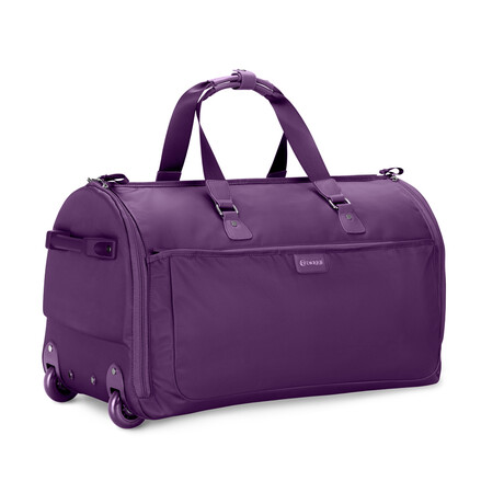 Curve-Wheeled Carry On+Grament Bag // Purple