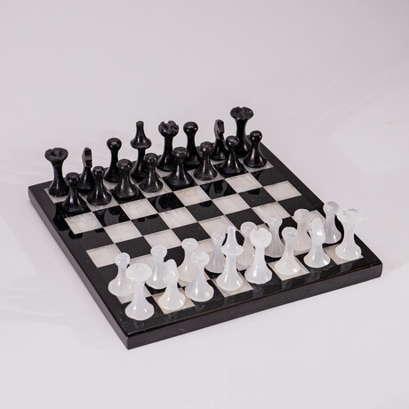 Genuine Italian Style Onyx Chess Set // Small