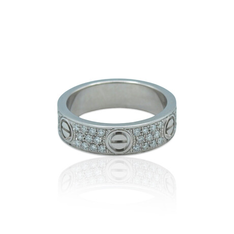 Cartier // 18K White Gold Diamond Love Ring // Ring Size: 8.75 // Pre-Owned