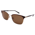 Ferragamo Mens SF180S 271 Square Sunglasses //  Brown Gold + Brown