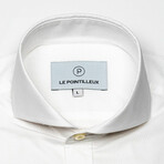 Solid Slim-Fit Long Sleeve Button-Up Shirt // White (S)