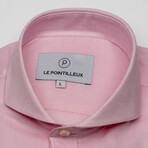 Solid Slim-Fit Long Sleeve Button-Up Shirt // Pink (S)