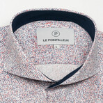Poplin Slim-Fit Long Sleeve Button-Up Shirt // Red (XL)