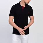 Quarter Button Up T-Shirt // Black (L)