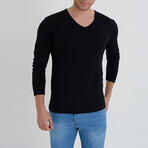 Connor Long Sleeve V-Neck T-Shirt // Black (S)