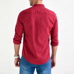 Jake Long Sleeve Button-Up // Claret Red (M)