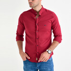 Jake Long Sleeve Button-Up // Claret Red (M)
