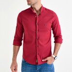 Jake Long Sleeve Button-Up // Claret Red (M)