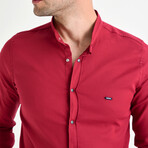 Jake Long Sleeve Button-Up // Claret Red (M)