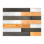 Gold/Black/White Mixed Colors Wood Wall Planks V1 (6 Planks // 10 sq. feet area)